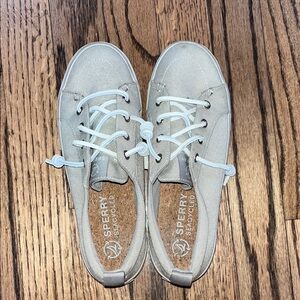 Sperry Light Gray/Beige Canvas Shoes